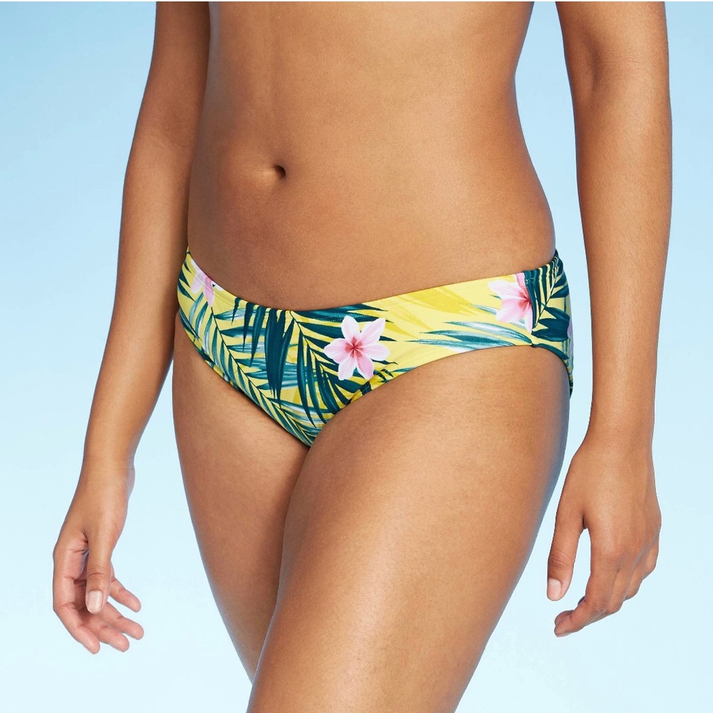 NWT Kona Sol Yellow Tropical Hipster Bikini Bottom